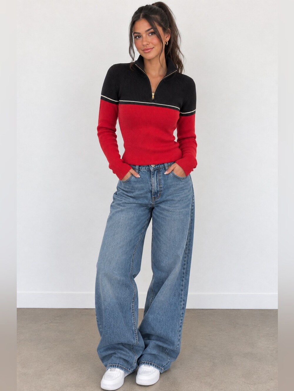 Vintage Y2K Polo Jeans Co. Ralph Lauren Ribbed Colorblock Street Sweater Size La
